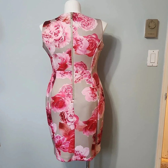 Calvin Klein Tan & Pink Floral Dress - Picture 8 of 14